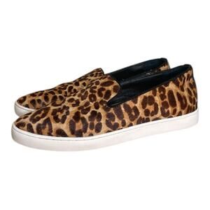Birdies The Swift Leopard Calf Print Slide On Sneaker Shoe 7.5